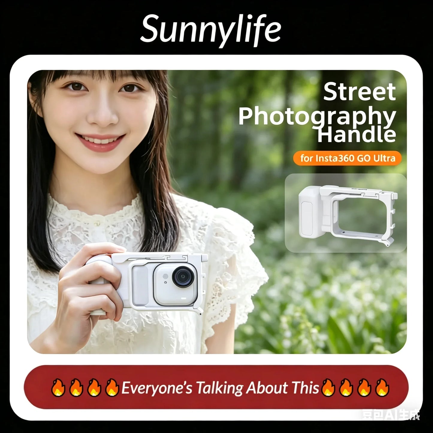 Sunnylife Street Photography Grip for Insta360 GO Ultra