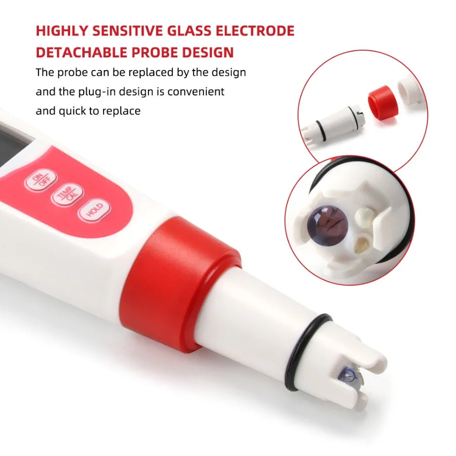 New PH Temperature Water Quality Tester For Pool, Aquarium, Hot Spring, Drinking LED Display Monitor Testing Pen Peaceful Pleasures Health and Wellness