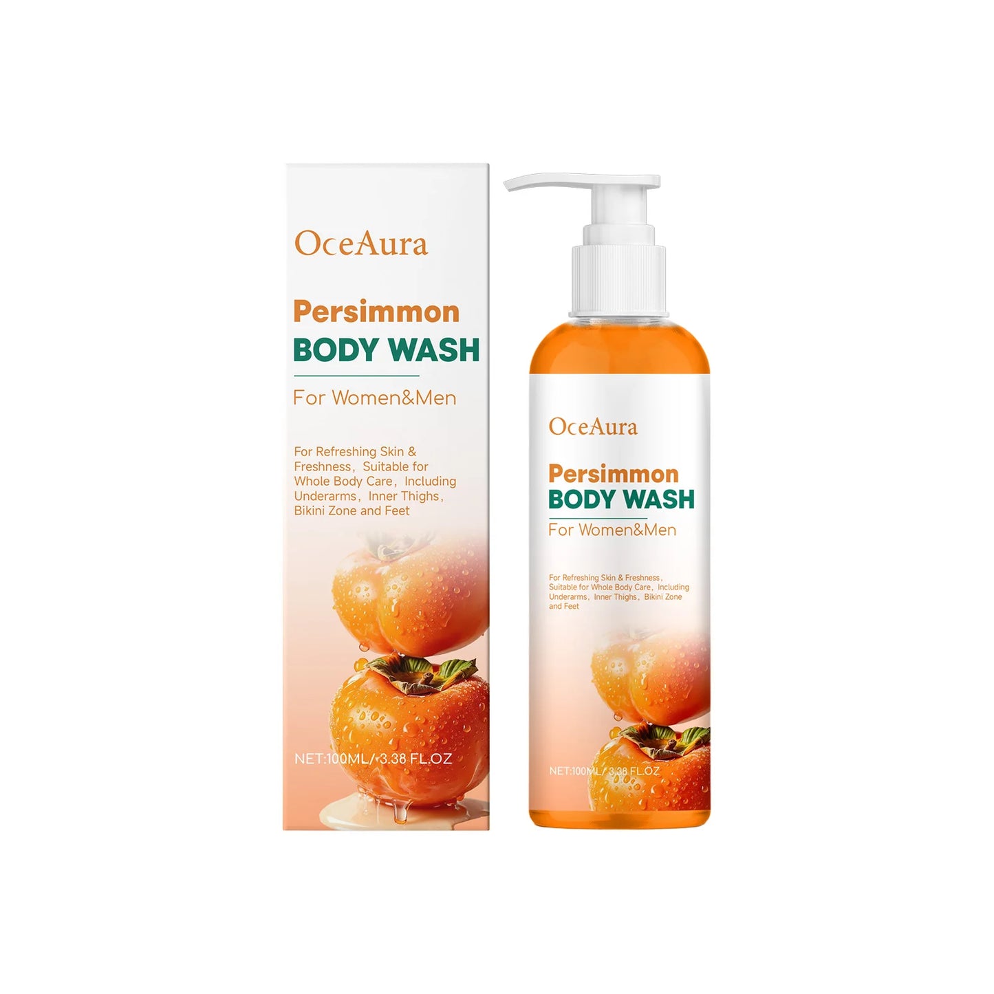 OceAura Persimmon Body Wash | Moisturizing Shower Gel 100ml
