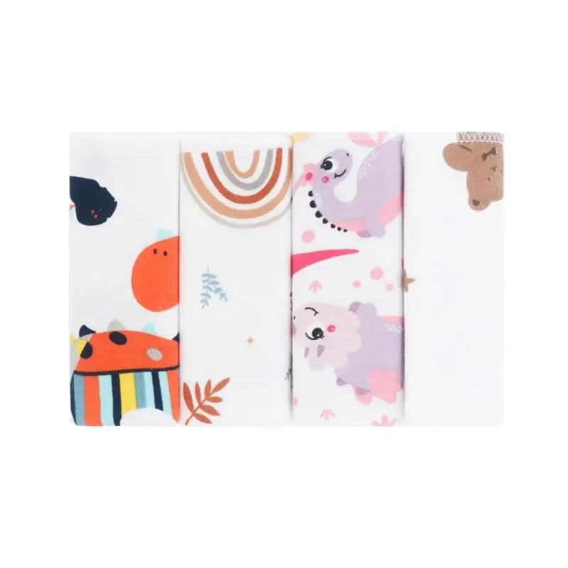 Baby Washcloths Set of 4 | Soft Cartoon Newborn Face Towels