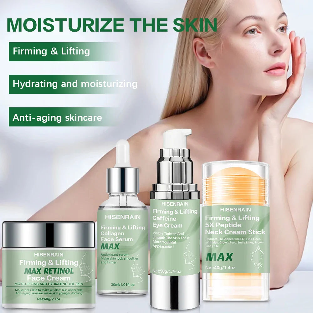 HISENRAIN 4-in-1 Travel Skincare Set – Face, Eye, Neck & Serum