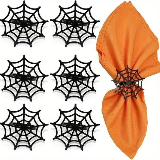 Halloween Spider Web Napkin Rings | Black Table Décor 1–50 PCS Napkin Rings Peaceful Pleasures Health and Wellness