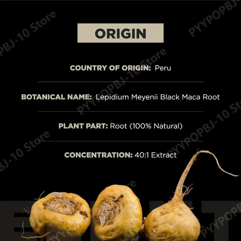 Organic Black Maca Root & Ashwagandha Supplement – 60 Caps