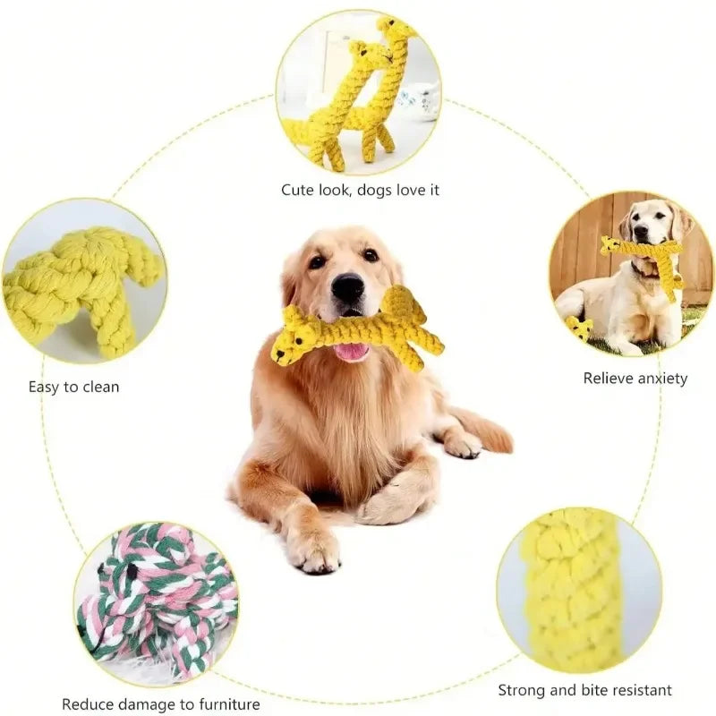 Hand-Woven Rope Knot Dog Toy – Small & Medium Dogs