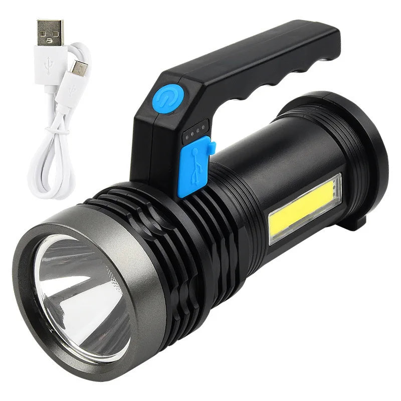 GGbingo 2KM LED USB Rechargeable Flashlight Portable Long Distance Waterproof Torch for Fishing Hunting Camping Peaceful Pleasures Health and Wellness