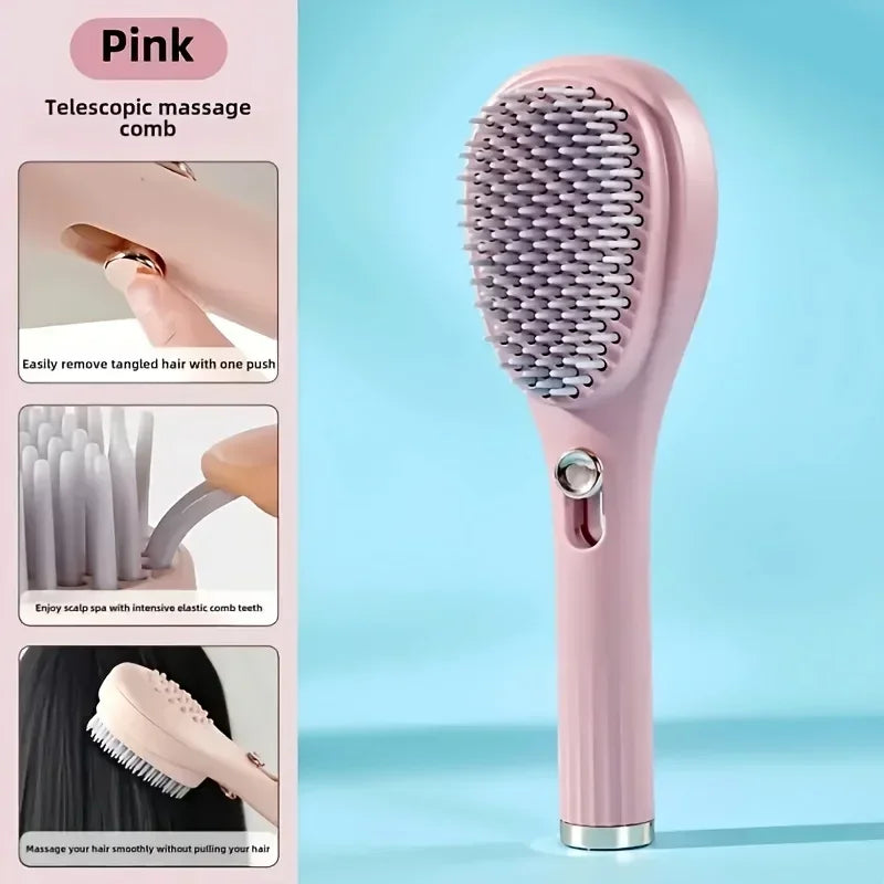 Anti-Static Self-Cleaning Scalp Massage Comb | 360° Portable