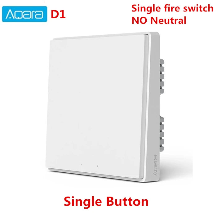 Aqara Wireless Smart Wall Switch D1 ZigBee Remote Control Key Light Smart Switch Button Smart Home For Mi home HomeKit APP Peaceful Pleasures Health and Wellness No Neutral 1Key