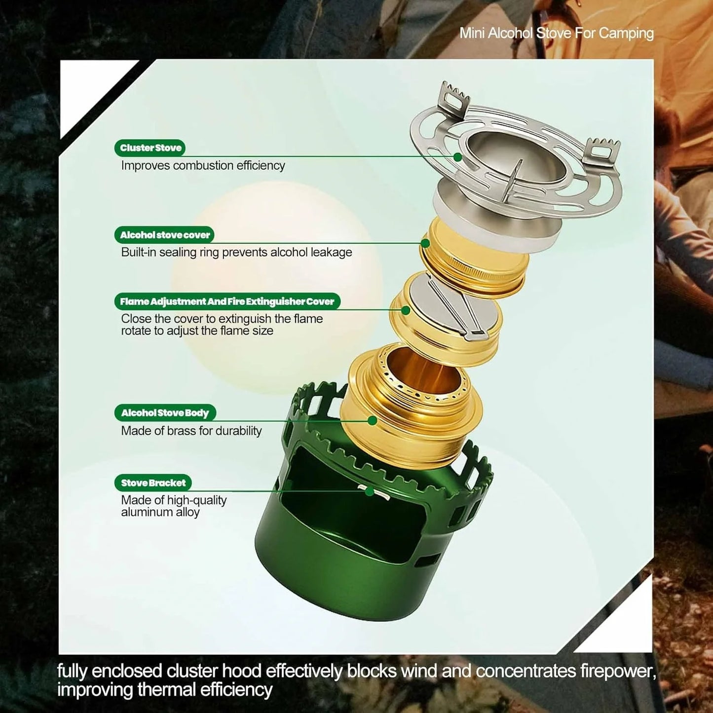 Alcohol Stove Camping Portable Backpacking Lightweight Alcohol Burner Stove for Outdoor Hiking Picnic Emergency Coffee Camping ﻿ Peaceful Pleasures Health and Wellness