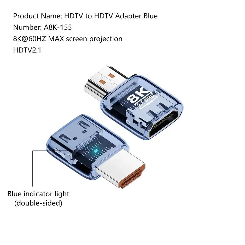 HDMI 2.1 Male to Female Adapter 8K@60Hz – 90/270/360° Angle