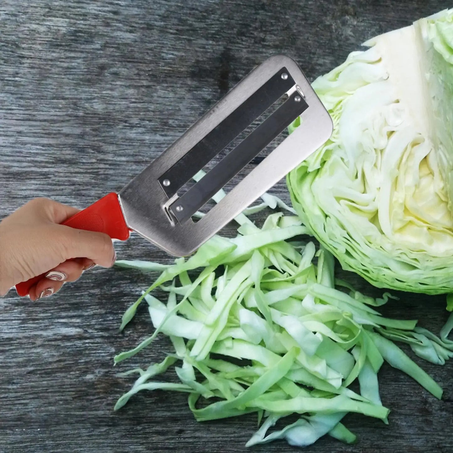 2-Blade Vegetable Slicer & Grater | Cabbage Shredder Tool
