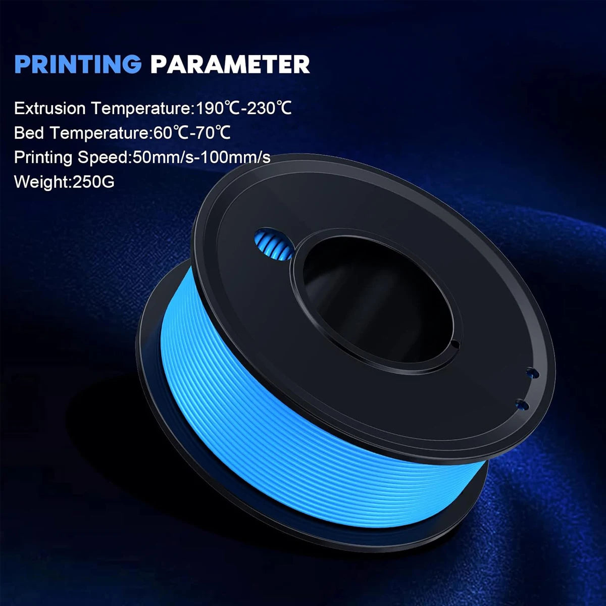 PLA 1.75mm 3D Filament Set 4 Colors ±0.02mm – 250g×4 Spools