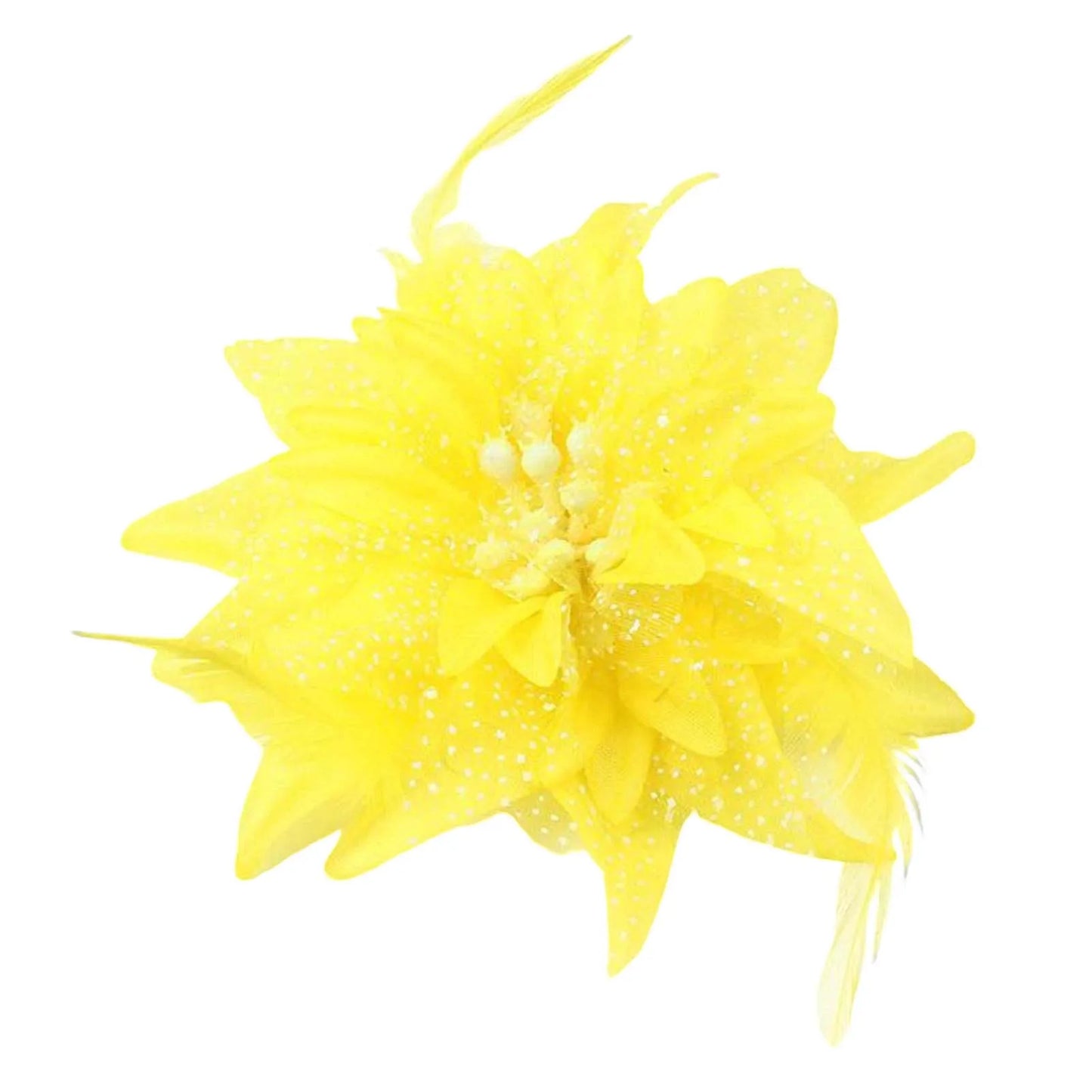 Woman Lily Flower Side Hair Clips Children Performing Feather Headflowers for Wedding Banquet Chinese Clothes Party Peaceful Pleasures Health and Wellness 1