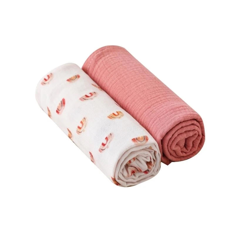 Soft Unisex Newborn Baby Receiving Blanket Swaddle Wrap – 2 Pack