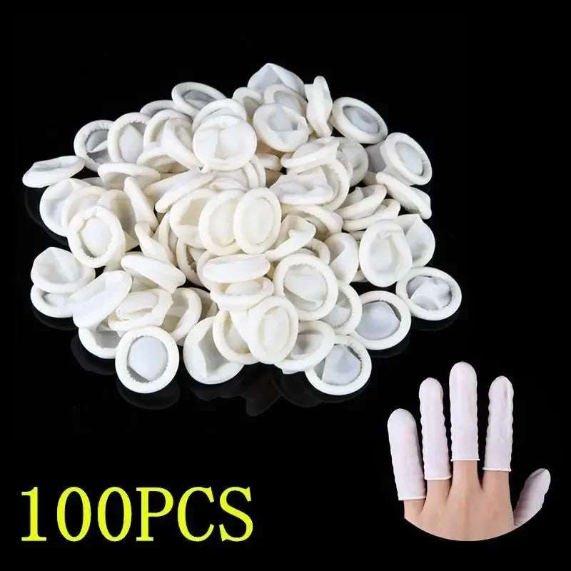 Thimbles Nail Art Latex Rubber Gloves Protective Protector Cover