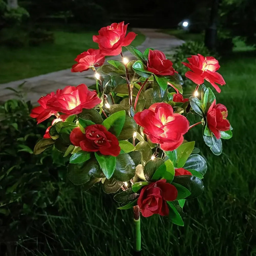 Solar LED Azalea Flower Ground Lights | Garden Outdoor Décor