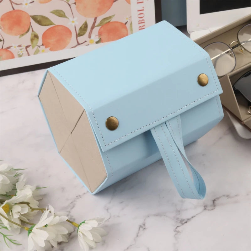 Fashion PU Leather Glasses Organizer Portable Multi-slot Folding Eyeglasses Holder Travel Storage Box Display Sunglasses Case Peaceful Pleasures Health and Wellness