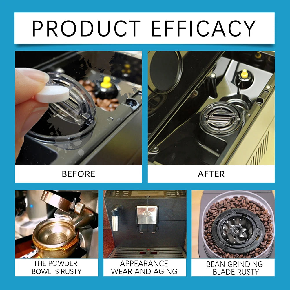 Coffee Machine Cleaner Descaler Tablets Coffee Maker Deep Cleaning Grinder Descaling Cleaning Tabs Universal Effervescent Tablet Peaceful Pleasures Health and Wellness