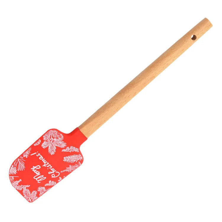 Cream Spatula Silicone Scraper, Wooden Handle Scraper BakingTools Cake Spatula Christmas Scraper Clearance Peaceful Pleasures Health and Wellness C