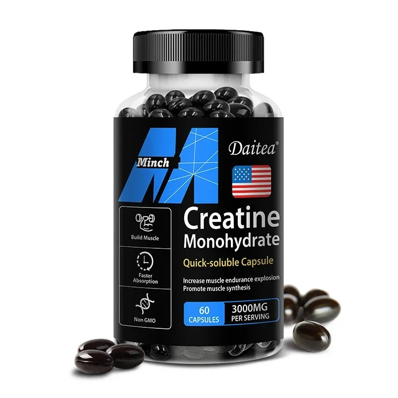 Creatine Monohydrate 3000mg Capsules – Strength & Muscle