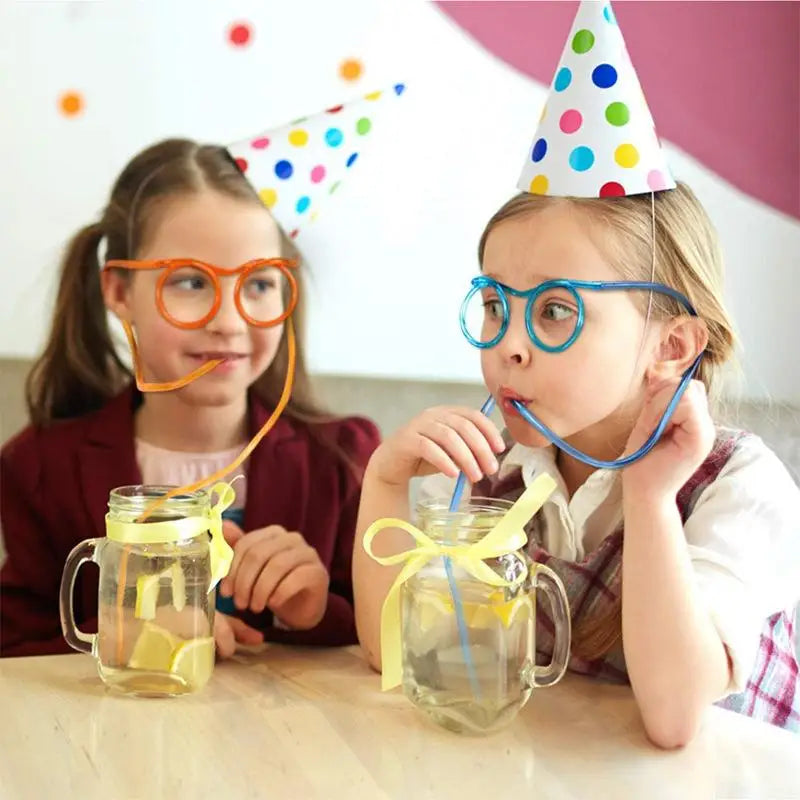 Eyeglass Shaped Funny Straws 5-Pack | Kids Birthday Party