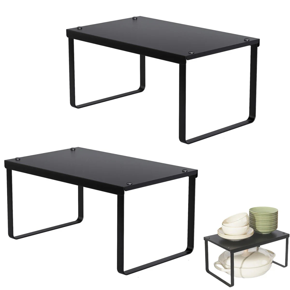 Stackable Iron Spice Rack & Countertop Organizer – Set of 2