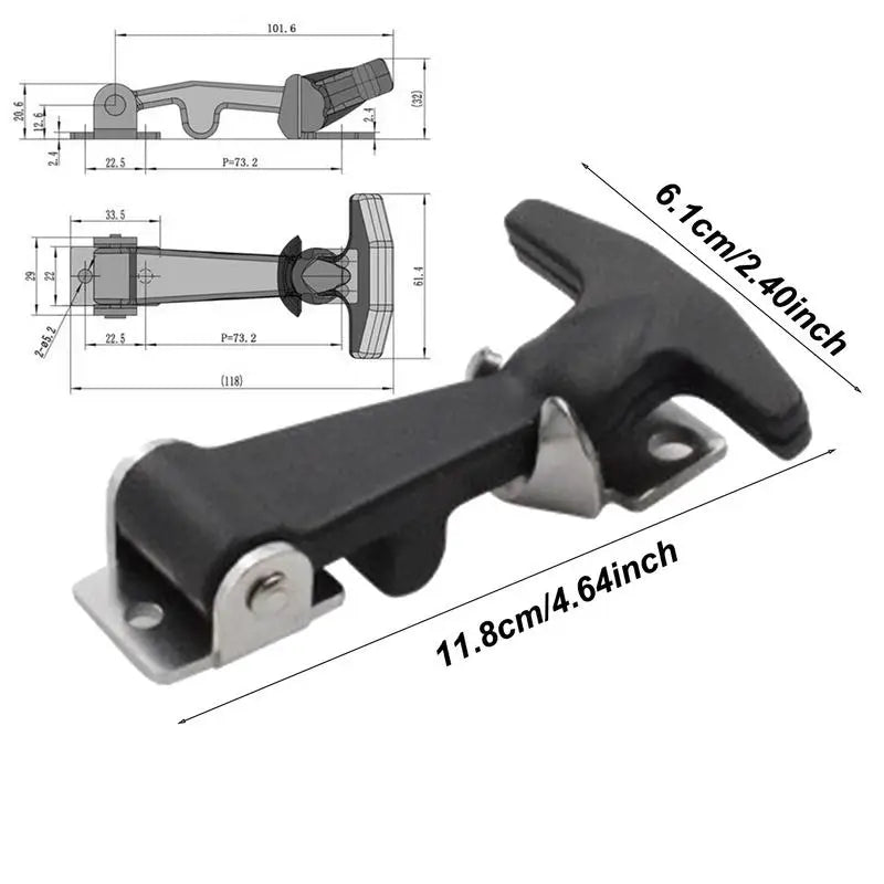 Rubber Hood Catch With Bracket 2pcs Elastic Stainless Steel Rubber Hood Catch Flexible T-shaped Drawer Latch For Coolers Boats Peaceful Pleasures Health and Wellness