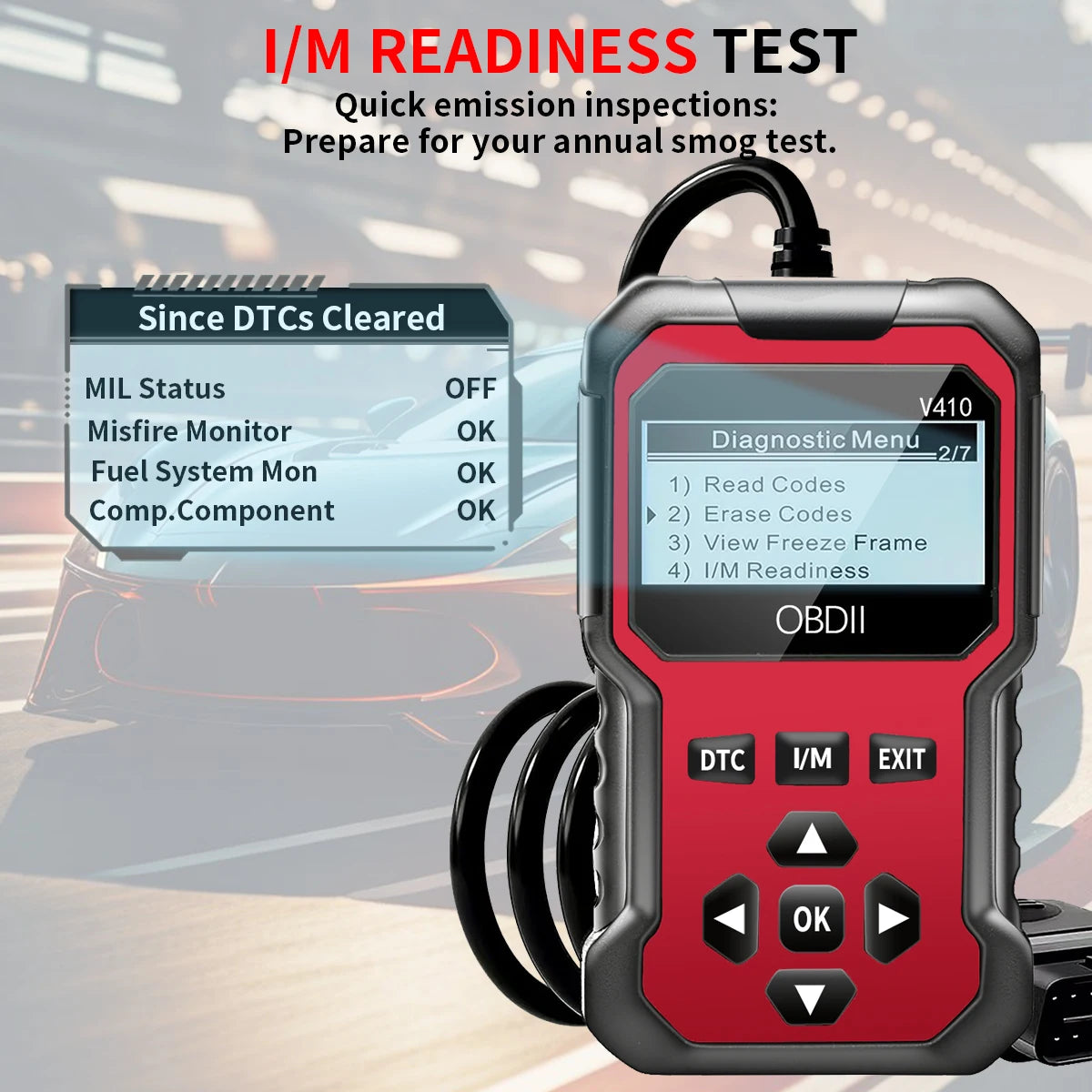 V410 obd2 scanner diagnostic tool for cars and trucks since 1996+, Data Stream, I/M Readiness, Voltage Test Peaceful Pleasures Health and Wellness