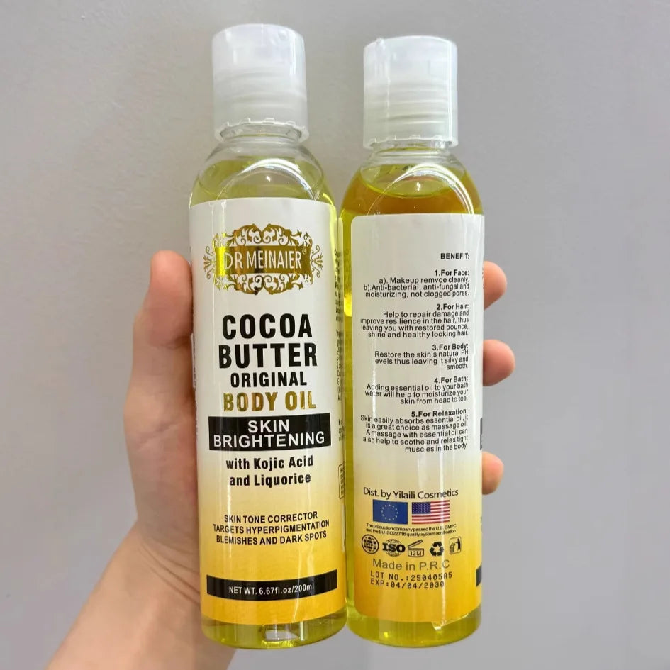 118ML Cocoa Butter Body OILlSkin care oil moisturizes and nourishes skin large capacity full body essential oil Peaceful Pleasures Health and Wellness