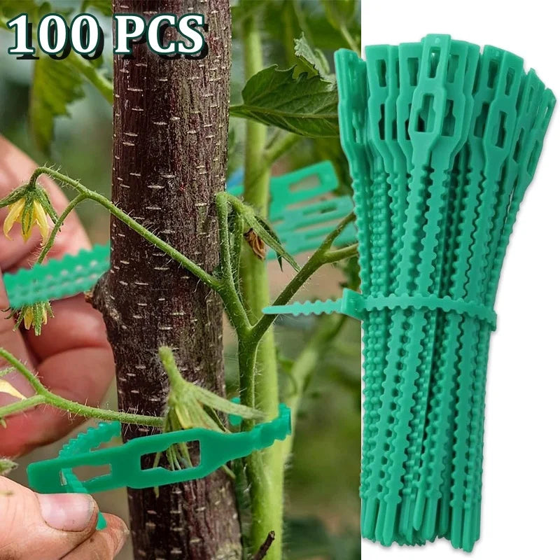 100Pcs Adjustable Green Plant Ties | Flexible Garden Twist Ties Garden Plant Ties Peaceful Pleasures Health and Wellness