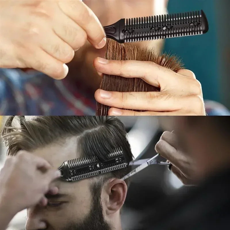 1pc Hair Cutting Comb Hair Brushes with Razor Blades Hair Trimmer Cutting Thinning Tool Professional Styling Barber Cutter Peaceful Pleasures Health and Wellness