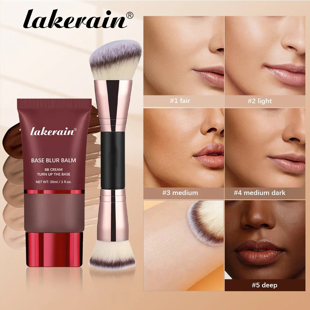 Liquid Foundation & Dual-Brush Combo | 24H Matte Oil Control