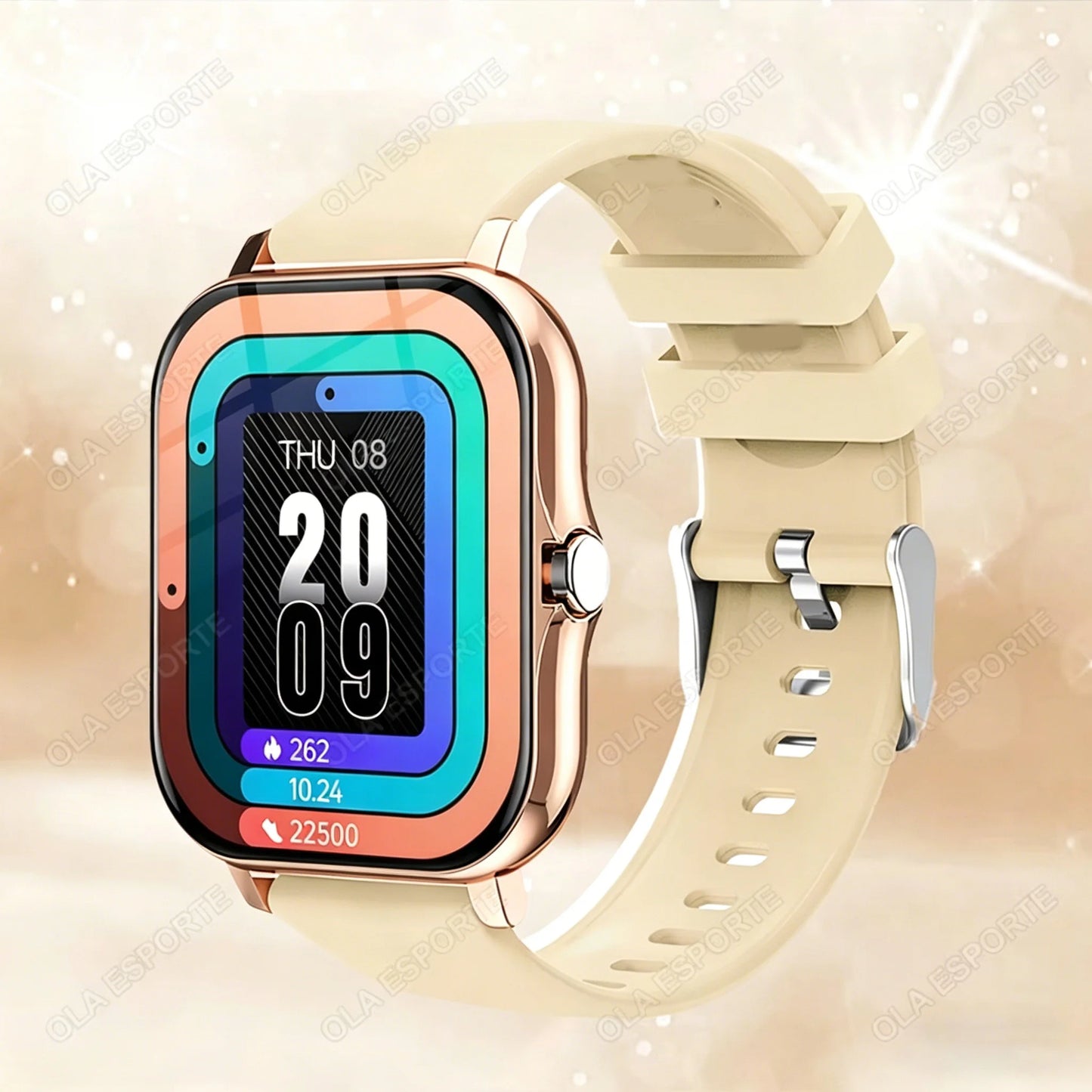 Sports Smart Watch Fitness Clock Health Monitor Waterproof Smartwatch BT Call Wrist Watches for Men Women IOS Android Phone 2026 Peaceful Pleasures Health and Wellness Gold
