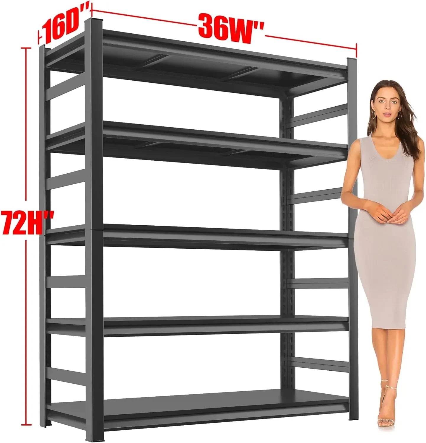 Heavy Duty 5-Tier Steel Shelving Unit, 3000 lbs Capacity, Adjustable Storage for Garage Tools Peaceful Pleasures Health and Wellness
