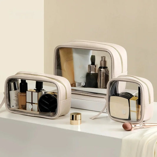 Clear Makeup Bag | Waterproof PVC Travel Cosmetic Organizer Travel Cosmetic Bag Peaceful Pleasures Health and Wellness