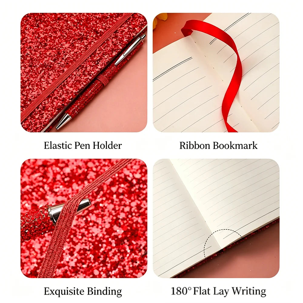A6 Sparkling Pink Strap Handheld Notebook Creative Personalized