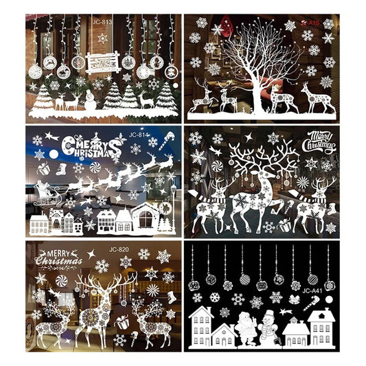 Christmas Window Clings – Snowflake & Reindeer Static Decals Window Clings Oasis Select