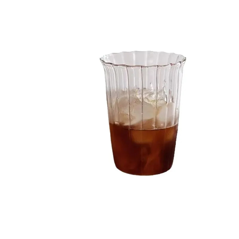 Wide-Mouth Borosilicate Glass Cup | Iced Coffee & Cold Drinks Glass Coffee Cup Peaceful Pleasures Health and Wellness