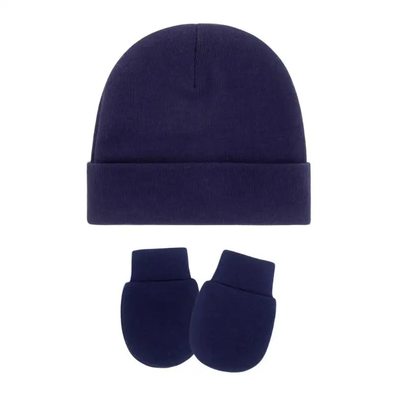 Cotton Newborn Baby Hat & Mittens Set – Soft Knit, 0–12 Mo