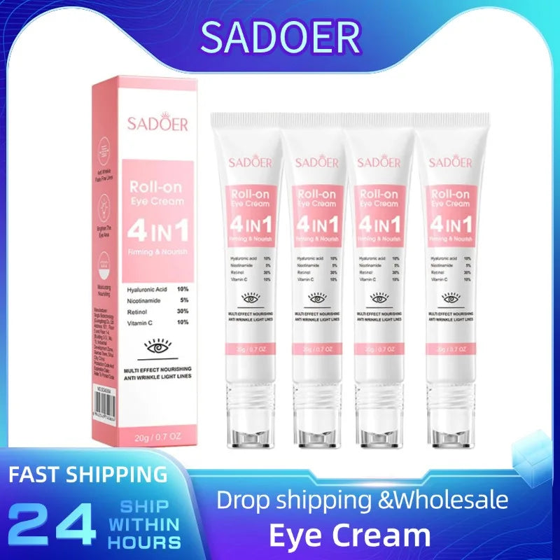 1/2/3pcs SADOER Eye Cream Retinol Nicotinamide Hyaluronic Acid Vitamin C Anti Dark Circle 4in1 Moisturizing Anti-Aging Eye Serum Peaceful Pleasures Health and Wellness