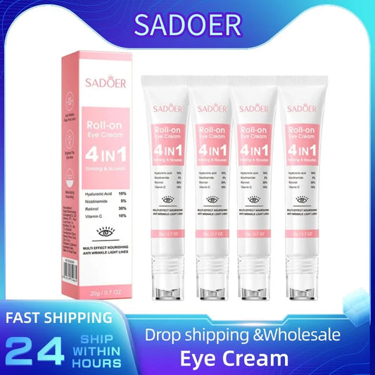 1/2/3pcs SADOER Eye Cream Retinol Nicotinamide Hyaluronic Acid Vitamin C Anti Dark Circle 4in1 Moisturizing Anti-Aging Eye Serum Peaceful Pleasures Health and Wellness