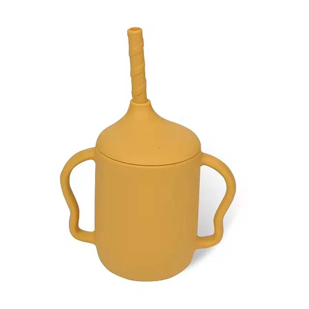 Kids' Food-Grade Silicone Straw Cup | Spill-Proof 350ml