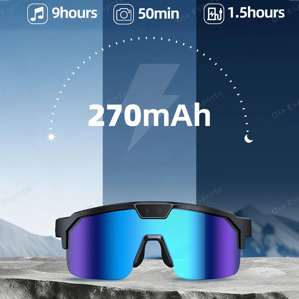 AI Smart Cycling Glasses | 4K Camera, BT 5.3 & Translator