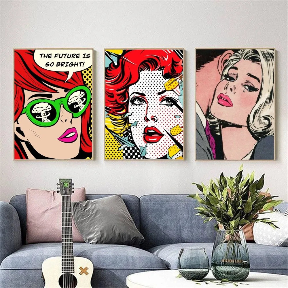 Abstract Pop Roy Lichtenstein Poster HD art sticky wall waterproof home living room bedroom bar aesthetic decoration Peaceful Pleasures Health and Wellness