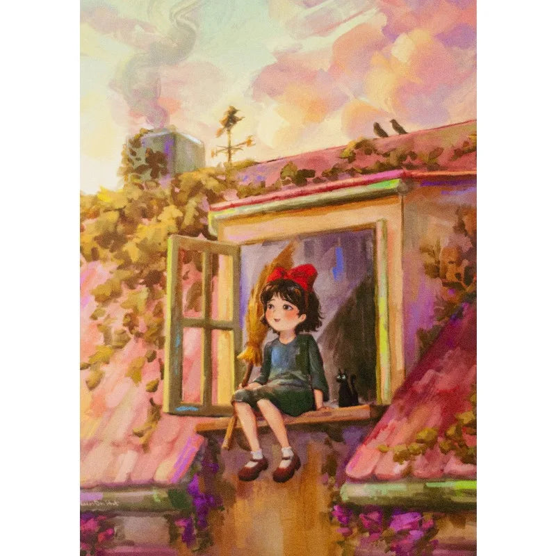 Retro Japanese Anime N-Neighbor Princess Castle Collection Cartoon Poster,Wall Art Printed,Canvas Painting Home Decor Gift Peaceful Pleasures Health and Wellness