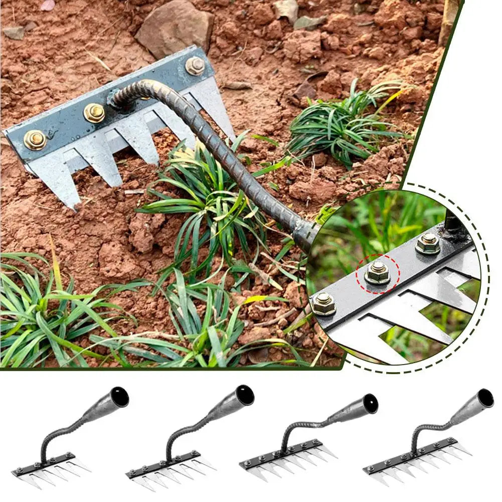 Carbon Steel Garden Weeding Rake for Effective Gardening Peaceful Pleasures Health and Wellness