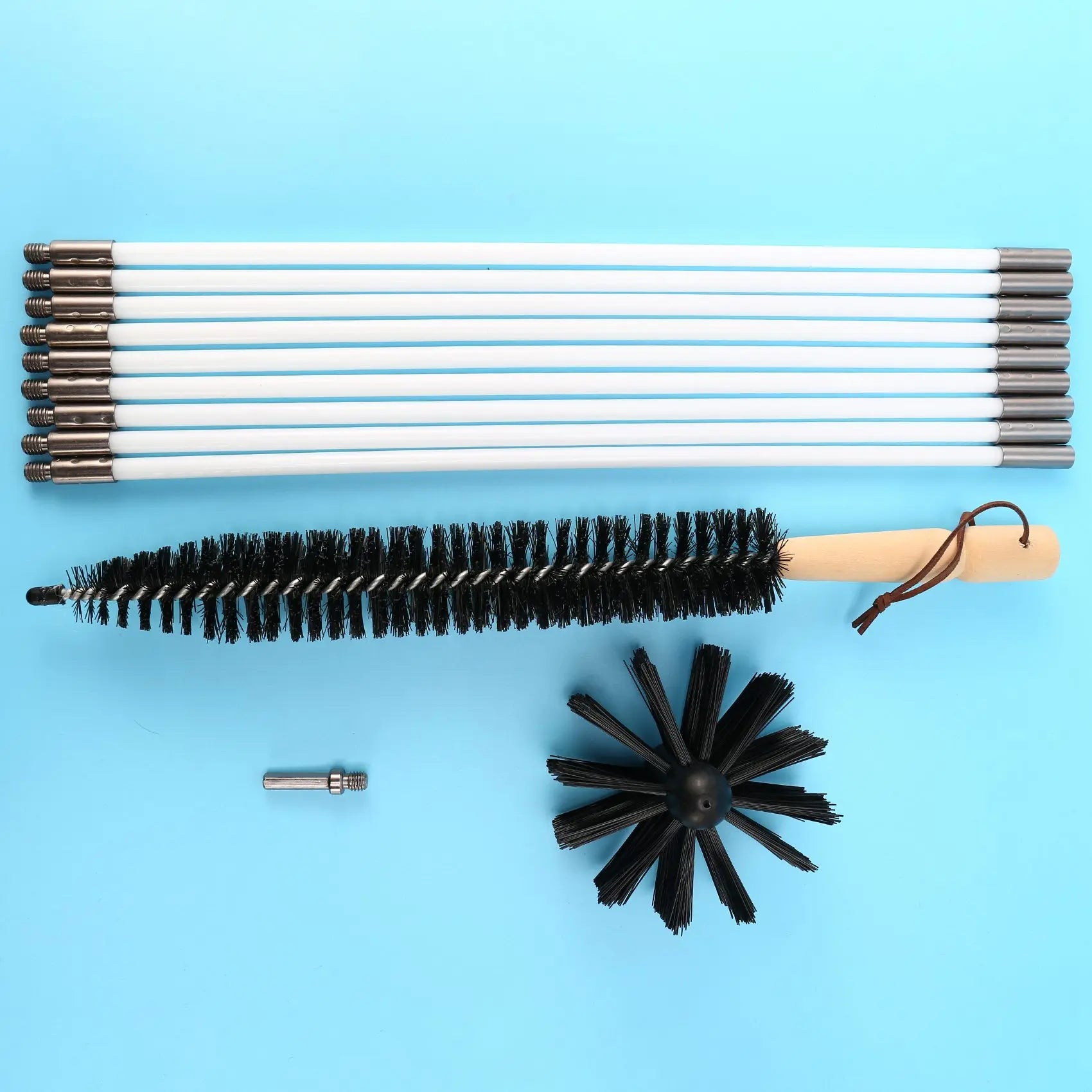 A36T-Dryer Vent Cleaner Kit 12 Feet, Flexible 9 Rods Dry Duct Cleaning Kit Chimney Brush With Dryer Lint Brush Peaceful Pleasures Health and Wellness