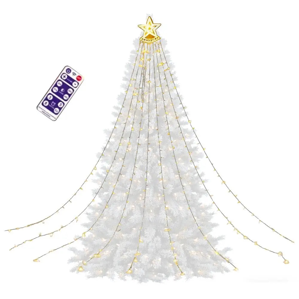 Solar Powered Christmas Lights 11Ft Multi-Mode With Remote Timer Solar Power Christmas Lights Outdoor Decor For Garden Pathway Peaceful Pleasures Health and Wellness warm light China Mainland
