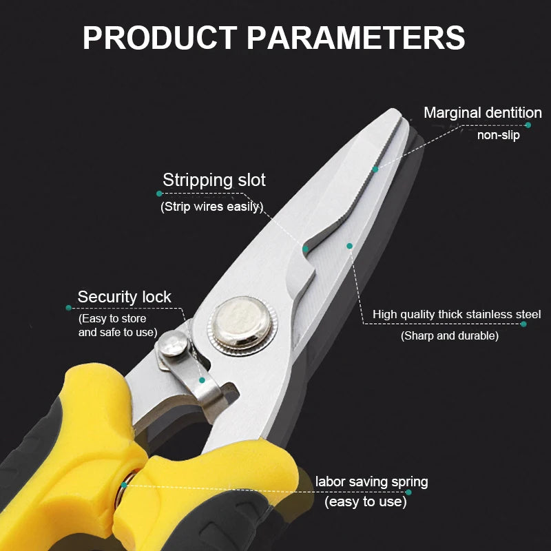 Stainless Steel Electrician Scissors | Wire & Sheet Trimmer Peaceful Pleasures Health and Wellness