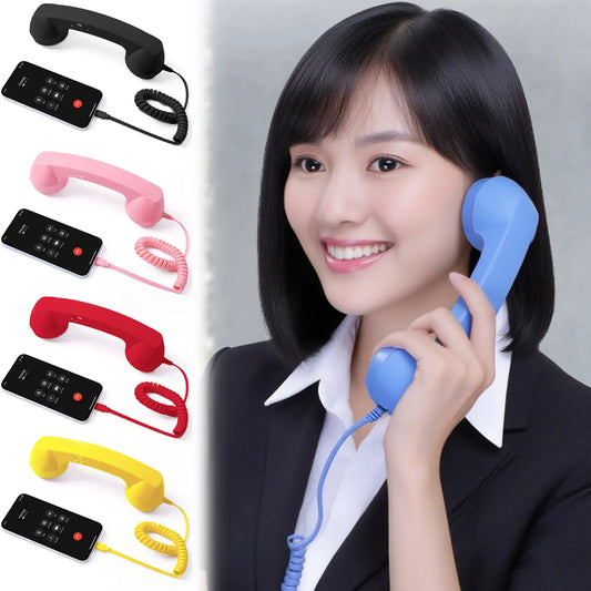 Retro Type C Telephones Handset Cell Phone Receiver Mic Microphone Speaker For Mobile Phones Cellphone Smartphone Receiver Peaceful Pleasures Health and Wellness