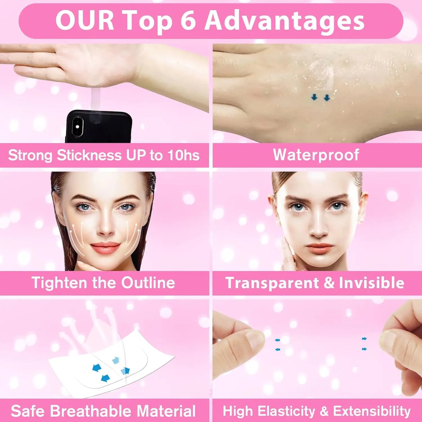 40-120PCS V-Shape Face Wrinkle Sagging Skin Adhesive Tape Lifting Face Stickers Invisible Transparent Thin Face Patche Lift Tool Peaceful Pleasures Health and Wellness